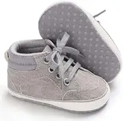 [Meckior] Newborn Infant Baby Girls Boys Sequin Canvas Sneakers Soft Anti-Slip Sole High Top Ankle Unisex Toddler First Walking Prewalker Crib Denim Shoes