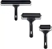 3 Pcs Rubber Roller Brayer Rollers Hard Rubber Glue Roller for Printmaking Ink Paint Block Stamping Gluing Wallpaper and Arts & Crafts(2.4 inch,4 inch,5.9 inch)