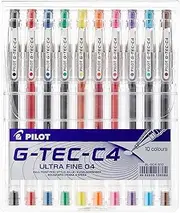 Pilot G - Tec C4 Gel Microtip Rollerball 0.4 mm - Assorted, Pack of 10