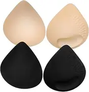 [Healeved] 2 Pairs Latex Breast Pads Push up Cups Removable Pad Bra Pad Inserts Bathing Suit Inserts Breast Pads for Women Sports Bra Inserts Pads Bra Pads for Women Cup Insert for Bra Cotton