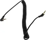 WATIIFUFU Flexible 3.5mm Right Angle Coiled Cable for Headphones Microphone Male to Male Connection