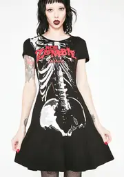 [Killstar] Foxy Bones Skater Dress