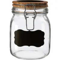 在飛比找momo購物網優惠-【Premier】標記扣式玻璃密封罐 木950ml(保鮮罐 