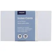 J.Burrows Index Cards Blank 127 x 76mm White 100 Pack