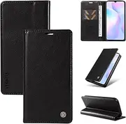 [Ttianfa] Compatible for Samsung Galaxy A23 4G Phone Cover Magnetic Wallet Shockproof Full Body Protective Cover Anti-Scratch Stand Case for Women Men+2X Screen Protector-Black