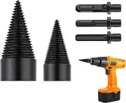 Wood Splitter Drill Bits, 5Pcs Firewood Log Drill Bits, 32MM + 42MM Heavy Duty