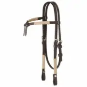 Western Dark Oil Leather Rawhide Braided Futurity Style Headstall