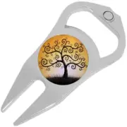 Tree of Life Golf Ball Marker Divot Repair Tool Bottle Opener