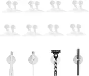 8 Pack Strong Suction Cup Toothbrush Holder,Wall Mount Storage with Multi-Function Hooks, Perfect for Bathroom, Kitchen, Office and Living Room Organization (Transparent)