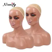 Realistic Female Mannequin Head With Shoulder Manikin Head Bust For Beauty