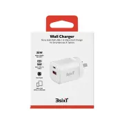 3sixT Wall Charger GaN 35W USB-C PD + QC27W USB-A(Max 15W) - White