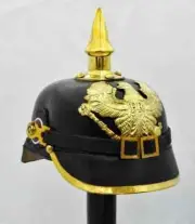Leather German Pickelhaube Helmet Prussian Helmet WW1 helmet Vintage Handmade