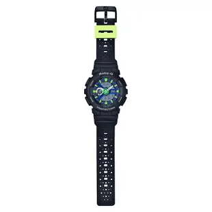 BABY-G網眼設計透氣錶帶運動風雙顯電子錶（黑）_ BA-110PP-1A 少女時代配戴款