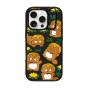 iPhone 16 Pro Impact Ring Stand Case MagSafe Compatible Tanuki & flower
