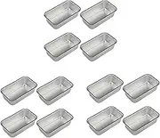 12Pcs Aluminum Alloy Loaf Tin Rectangular Non-Stick Bread Mould Bread Loaf Pans Kitchen Dining Bar Supplies