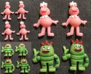 4 Resin Character Charms Flatback Buttons Craft Project Yo Gabba Foofa Brobee