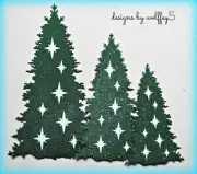 CRAFTECAFE XMAS TREE paper piecing premade scrapbook page piece die cut WOLFFEY5