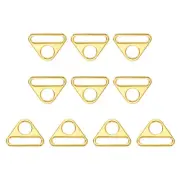 10Pcs 1.5" Adjuster Triangle with Bar Swivel Clip D Dee Ring Buckle, K Gold
