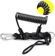 Owekfifv Scuba Diving Coil Landyard, Stainless Steel Spring Coiled Camera Lanyard with Quick Release Metal Buckle