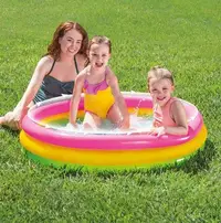 在飛比找Yahoo!奇摩拍賣優惠-intex57412 熒光三環充氣水池 球池兒童游泳池沙池 