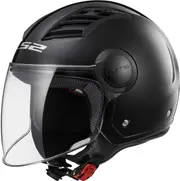 LS2 Airflow L Jet Helmet, black, Size XS for Men