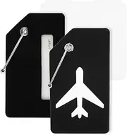 [Deovige] Bendable Silicone Luggage Tags, Suitcase Tags With Stainless Steel Cable, Quickly Spot Travel Tag, Luggage Identifiers, Personalized Luggage Tag, Mystical Bag Tags for Men, Businessman, Baggage(Black)