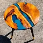 Blue Clear Epoxy Coffee Table Top Hallway Furniture Console Table Outdoor Decor