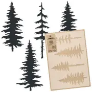 Reusable PLASTIC Wall STENCIL Template 43x64cm or 59x95cm / CONIFER - PINE - FIR