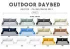 STYLE 2 - Bolster Pillow Cushion for Daybed Porch Swing Piped Trim |COVERS ONLY|