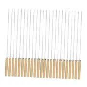 pcs Metal Kebob Skewers 35cmx3.5mmx1mm Stainless Steel Flat Sticks with Wood 24