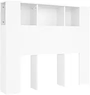 vidaXL Headboard Cabinet Home Bedroom Furniture Accessory Decor Wall Bed Backboard Bookcase Headboard Storage Cabinet Organiser White