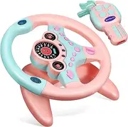 HONMEET Steering Wheel for Simulated Driving Simulator with Cute Design Lightweight for Pretend Play and Traffic Great