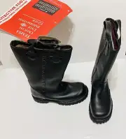 Crosstech Black Leather Steel Toe Vibram Fire Fighter Ems Boots size: 7.0 3E