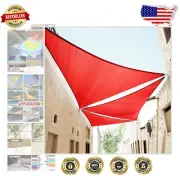 Versatile 28' x 28' Red Sun Shade Sail with Stainless D-Rings - 3-