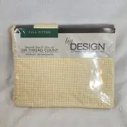 Vtg JC Penney By Design Full Fitted Sheet Smooth Touch Percale Yellow Gingham