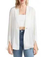 [Belle & Bloom] Sheer Genius Lightweight Blazer in White