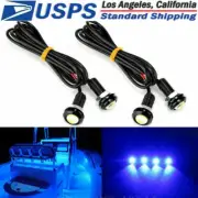 4x Blue 12v LED Boat Light Waterproof Outrigger Spreader Transom Marine Dock