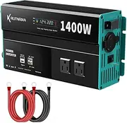 KLVN Power Inverters 500W 12V DC to 110V AC Converter for Vehicles USB-C/PD 25W Fast Charging Ports Car Charger Adapter with a Cigarette Lighter Ports Plug Outlet(Modified sine wave-1400W)