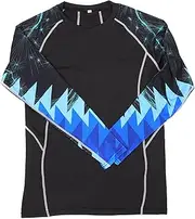 [Sosoport] Men Sleeve Compression Shirt Moisture-Wicking Athletic Bodysuit for Running Cycling Gym Activities Breathable Stretchy for Comfort