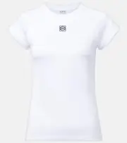 [Loewe] Loewe Anagram cotton-blend T-shirt UK 12 white