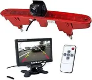 Brake Light Rear View Camera, for Citroen, Berlingo, for Peugeot, for Partner, II 2008-2016 with 7Inch LCD Monitor 2In1 Parking Kit Waterproof Night Vision(Camera and Monitor)