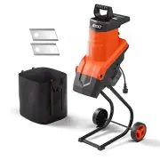 AIVOLT Wood Chipper Shredder 1800w Electric Leaf Mulcher Shredder with Collec...