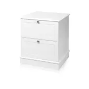 Harper Freestanding 2 Drawer Bedside Table White