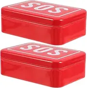 WOONEKY Compact Sturdy Metal Medicine Storage Box Emergency Kit for College Students Families