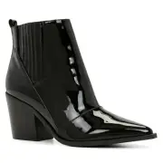 Aldo Alicia Bootie Patent Leather Pointed Toe Heeled Ankle Boot Black Size 6