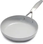 GreenPan Venice Pro Healthy Ceramic Nonstick 20cm 2QT Saucepan, Light Grey