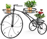 3 Tier Bicycle Shape Metal Plant Stand Flower Plant Pot Shelf Indoor Outdoor Garden Display Rack Black