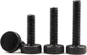 Black Mesh Knurled Hand Screw/Advertising Flat Head Bolt M3-M8 (Color : 10pcs M6x25)