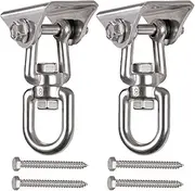 1000 lb Capacity Heavy Duty 360° Swivel Swing Hangers, 304 Stainless Steel Openable Punching Bag Hanger with Screws for Porch Swing Set Playground Gym Yoga Hammock Chair Straps Rope Tire Pod Bed Swing