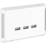 Clipsal Iconic Series Usb Station 3 Gangs Type A Extra White -P3043HUSB-XW